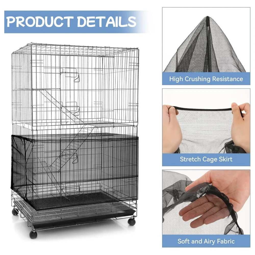 Mesh Birdcage Mesh Cover Easy To Clean Dustproof Breathable Mesh Protective Cover Birdcage Elastic Fabric Mesh Bird Accessories - Image 2