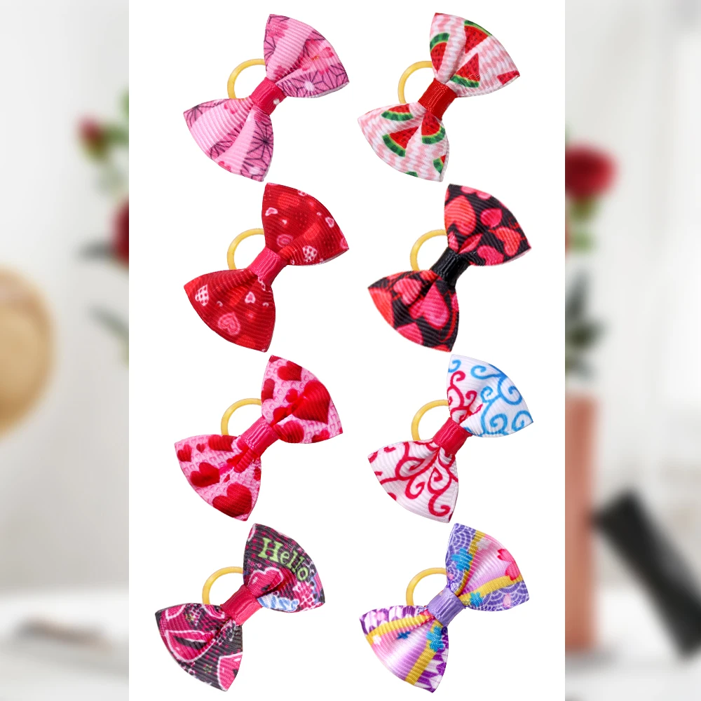 100pcs Pet Accessories Dog Hair bows Fashion Cute Dog Bows Rubber Bands Pet Hair Collar Decoration for Dog Accessories - Image 4