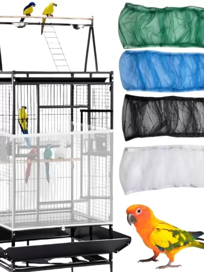 Mesh Birdcage Mesh Cover Easy To Clean Dustproof Breathable Mesh Protective Cover Birdcage Elastic Fabric Mesh Bird Accessories
