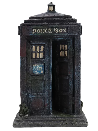 Resin Simulation Sentry Box Statue Ornament Fish Tank Aquarium Landscaping Decoration Accessory