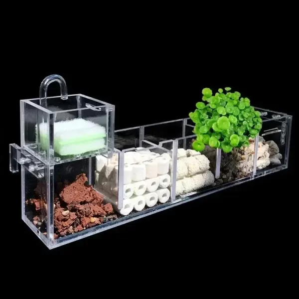 Fish Tank External Filter Box Acrylic Filters 3 In 1 Dry and Wet Separation Small Silent External Suspend Aquariums Drip Box - Image 2