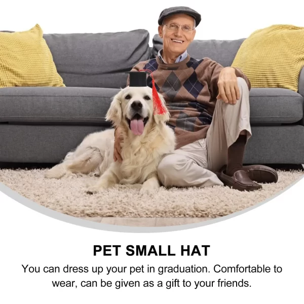 Mini Graduation Cap Small Pets Black Photo Prop Hat Pet Cosplay Costume Dog Accessories Lightweight Safe Material Washable - Image 3