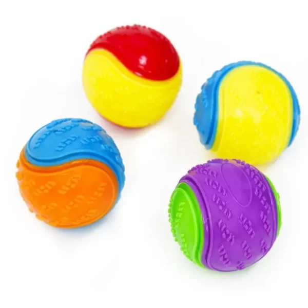 Dog Squeaky Toys Balls Strong Rubber Durable Bouncy Chew Ball Bite Resistant Puppy Training Sound Toy Teeth Clean Pet Supplies - Image 5