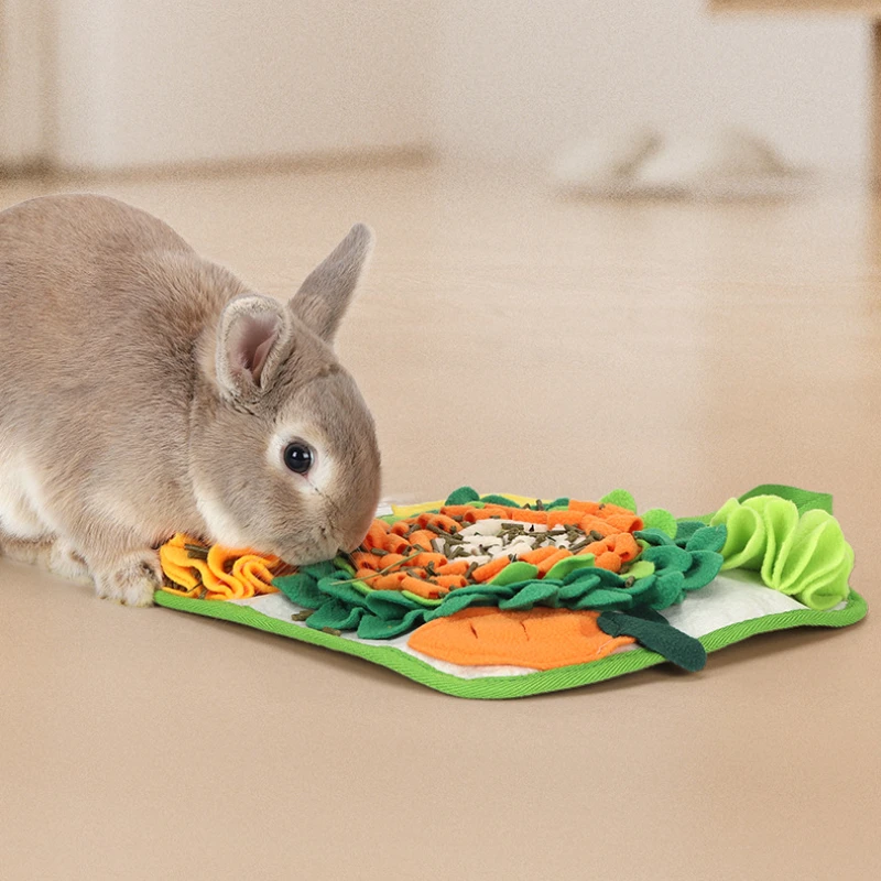 Pet Sniffing Mat Rabbit Feeding Mat Hamster Sniffing Training Toy Foraging Blanket Emotional Relief Slow Eating Pad - Image 3