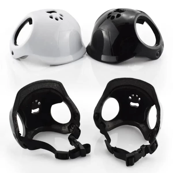 Pet Helmet with Ear Holes Dog Safety Hat Windproof Adjustable Puppy Motorcycle Helmet for Outdoor Riding Hiking Cycling - Image 4