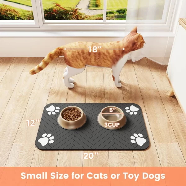 Pet Feeding Mat-Absorbent Pet Placemat for Food and Water Bowl, with Waterproof Rubber Backing, Quick Dry Water Mat for Dog Cat - Image 6