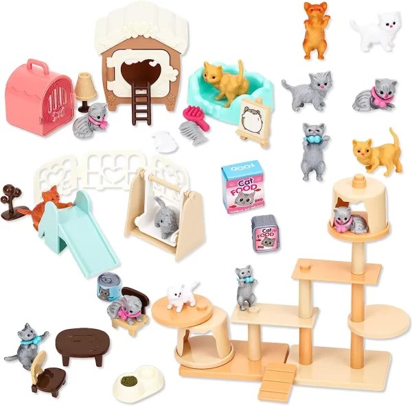 Children's Cat Toys Pretend Toys Cat Character Toy Set Children's Toys Interactive Cat Role Playing Realistic Cat Care Center - Image 8