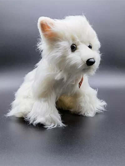 West Highland Terrier High Fidelity Plushie White Dog Plush Toys Lifelike Animals Simulation Stuffed Doll Kawai Toy For Kids