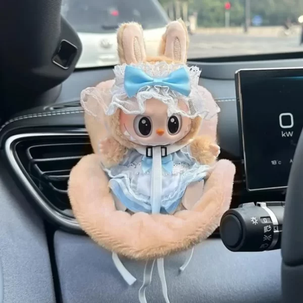 Plush Safety Seat For Labubu Sitting Party Series Dolls Seat with Clip Car Air Outlet Decoration Birthday Gifts Doll Accessories - Image 3
