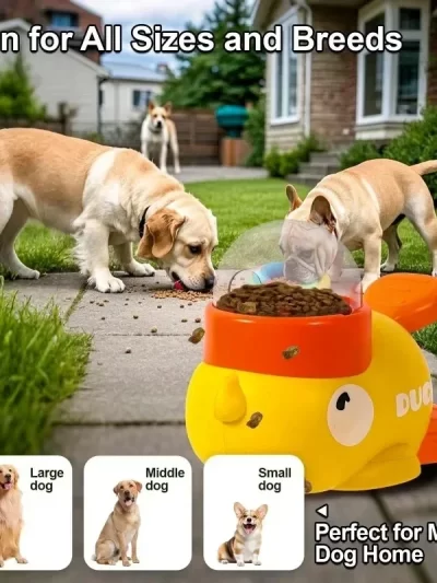Dog Puzzle Feeder Interactive Pet Food Treat Dispenser Cartoon Duck Design Anti-slip Pet Automatic Feeder Toys for Dog Training