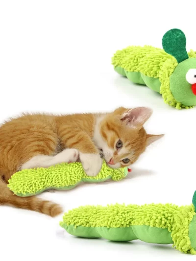 Cat Chew Toys Caterpillar Catnip Molar Toy Silvervine Cat Teaser Interaction Toy Clean Mouth Kitten Toy Pet Supplies Accessories