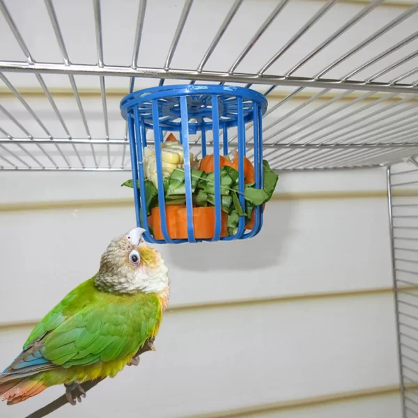 3 Pcs Parrot Feeder Bird Cage Fruit Vegetable Hanging Basket Hanging Toy Bird Feeder Basket Creative Multifunctional Bird Feeder - Image 3