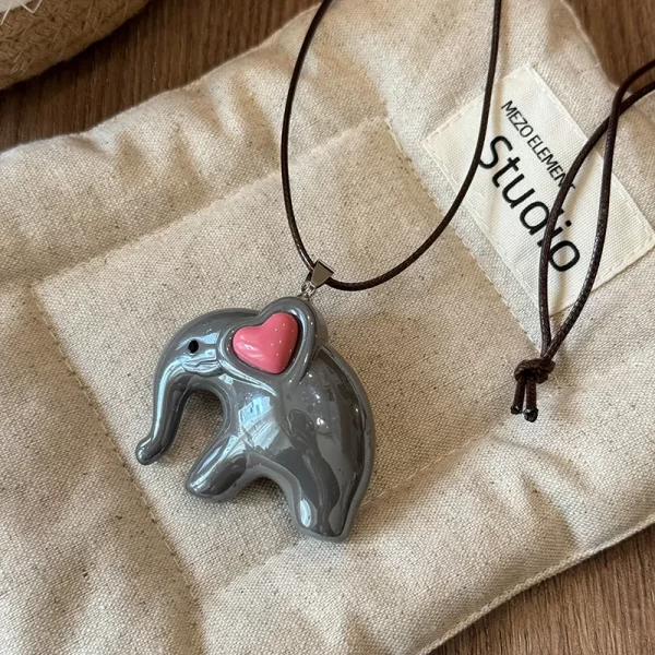Sweet Cute Elephant Dinosaur Pendant Necklace for Women Men Fashion Long Rope Chain Necklace Vintage Y2K Jewelry Accessories - Image 7