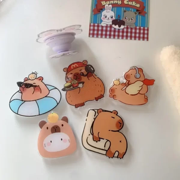 Cartoon Animal Mobile Phone Airbag Holder Suitable for Any Mobile Phone Trend Hot Model Capybara Phone Grip Phone Accessories - Image 3
