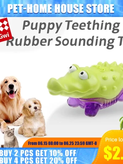 GiGwi Pet Toys Suppa Puppa Series Bite Resistance Bouncy And Assorted Colors for Small/Medium Dogs for Puppy Molar Sounding Toys