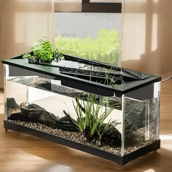 Small Fish Tank Acrylic Clear Desk Aquarium with Filter Fish Tank Starter Kits with Air Pump for Tabletop Living Room Studio Dec - Image 6