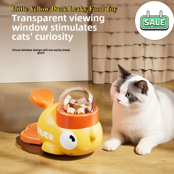 Yellow Duck Interactive Dog Food Dispenser Feeder for Cats Puzzle Durable Plastic Training Toys Cat Snack Feeding and Water Pet