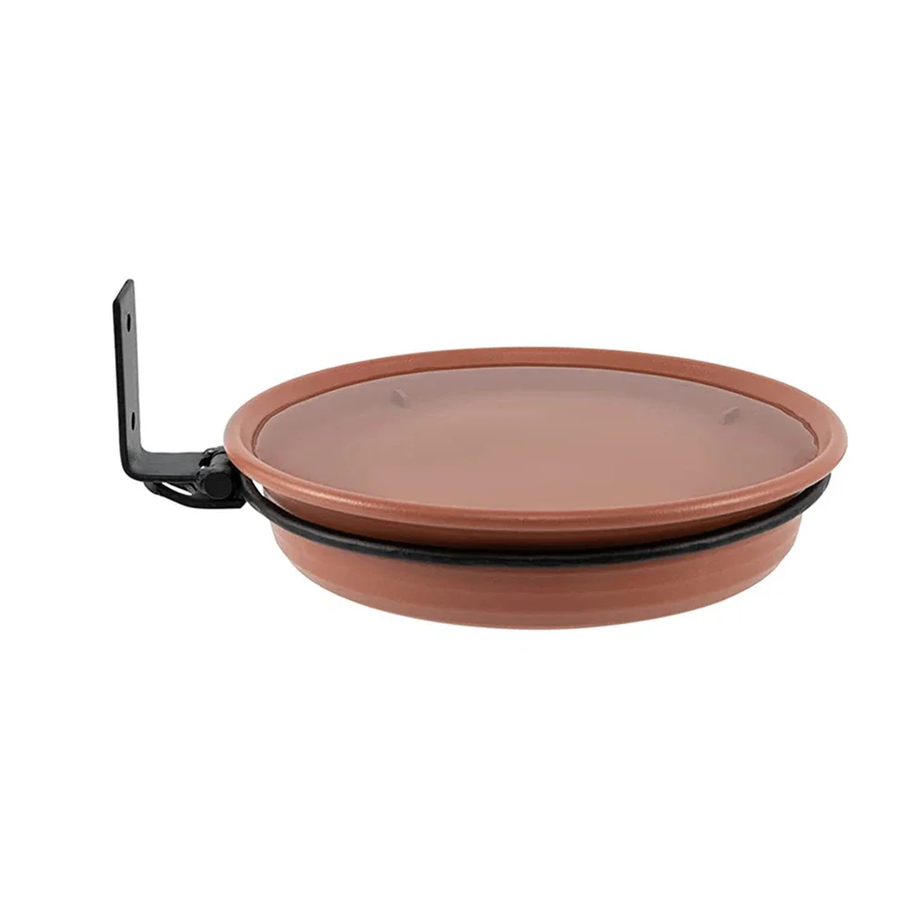 2 layer Bird Feeding Trays Wall Hanging Tree Mounted Bird Bath Spa Foldable Multifunctional Feeders for Garden Balcony Railing - Image 5