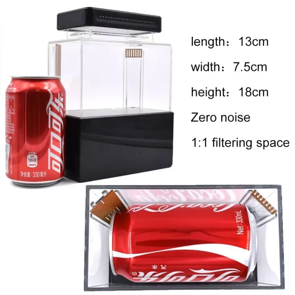 1.5L Mini Betta Fish Tank Aquarium Desktop Decorations Marine Aquaponic Fishes Bowl With Water Fliter USB Air Pump LED Light - Image 5