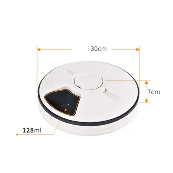 Pet Automatic Feeder Portion Control Digital Timer Detachable Dogs Cats Anti Slip 6 Meal Trays with Voice Recorder Dry Wet Food - Image 6