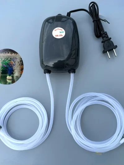 Aquarium Air Pump Fish Tank Mini Compressor Single Double Outlet with Check Valve Tube Aquatic Accessories 220V 3W 5W