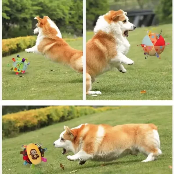 Plush Dog Vocal Toy Ball Funny Interactive Pet Toys with Bells Cleaning Tooth Chew Toy For Small Large Dogs Cats Puppy Plaything - Image 6