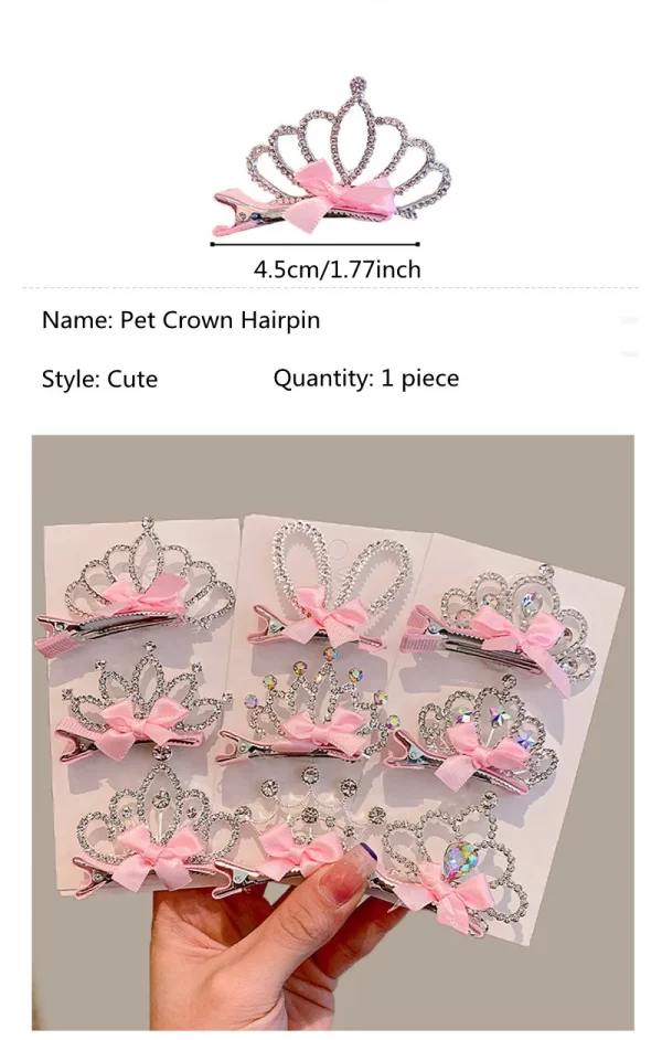 Dog Accessories Pet Grooming for Puppy Cat Dog Hair Clip Crown Bow Pet Hairpins Dog Multicolor Cat Headwear Pet Accessories - Image 17