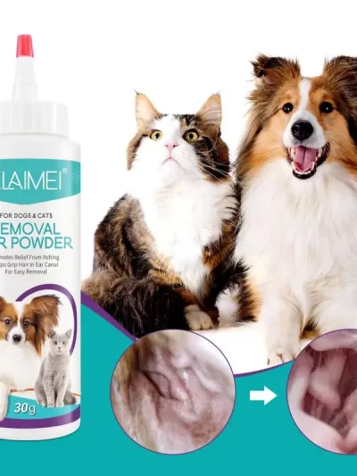 Pet Ear Powder Painless Hair Removal Powder Pet Health Care For Dogs Cats Pet Ear Health Care Easy to Remove Ear Hair