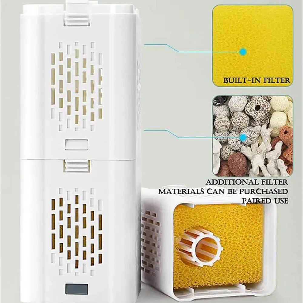 Fish Tank Filter 10w Aquarium Filter Pump Ultra-quiet Suitable for 30-40cm Built-in Oxygen Pump Water Circulation 220v700L/h - Image 6