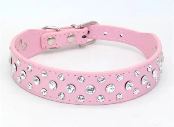 Pet collars for small dogs, pet collars, rhinestone PU collars for cats and dogs, adjustable to prevent pets from being lost - Image 14