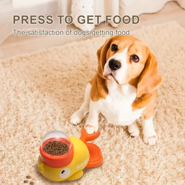 Interactive Pet Feeder Food Cartoon Duck Design Food Dispenser Automatic Pet Feeder Toys for Dog and Cat Training - Image 11