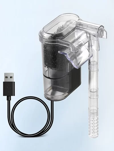 Wall-hanging Filter For Fish Tanks USB plug Mini Aquarium Filter Pump 250H/L Suitable For Fish Tanks Below 30cm,2.5W DC 5V