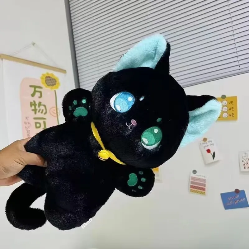 25cm Black and White Cat Plush Toy Grab Stuffed Animal Patung Dolls Children's Toys - Image 4