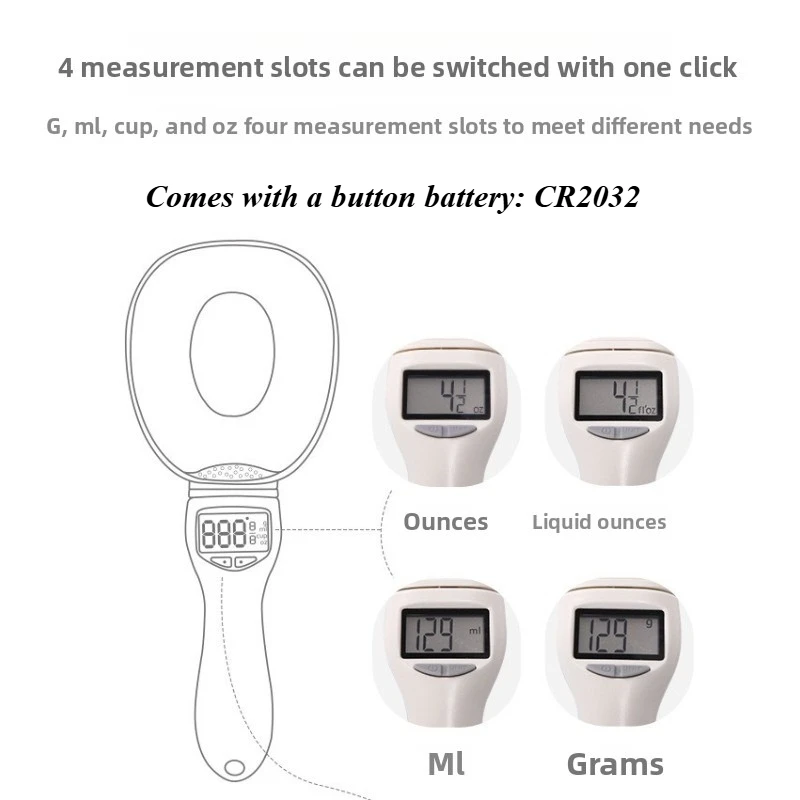 Small precise Pet Food Measuring Scoop Electronic Dog Cat Food Measuring Cup Digital Spoon Scale Food Scale with LED Display - Image 6