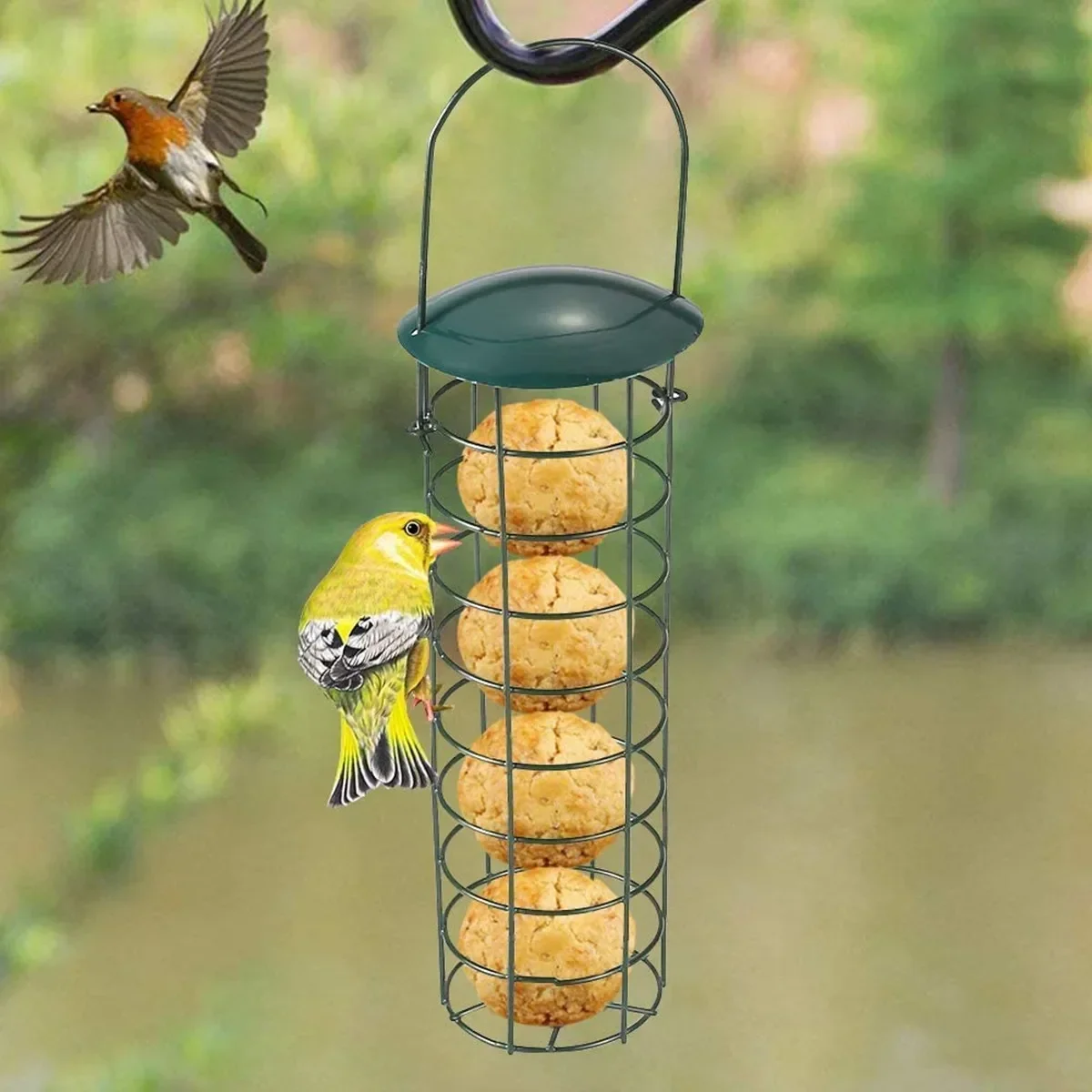 1pc Birds Grease Ball Holder Feeder Park Garden Pet Bird Supplies Iron Bird Feeder Outdoor Mesh Feeding Portable Wild Hanging - Image 5