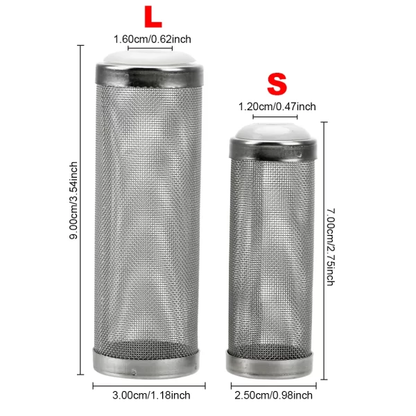 Stainless Steel Filter S/L Size Aquarium Accessories Inflow Inlet Protect Special Shrimp Cylinder Filter Shrimp Net - Image 2