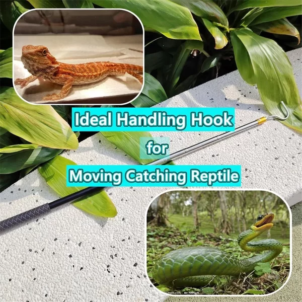 X07A 61inch Snake Hook Reptile Catcher Stick Pole,Snake Handling Tool Kit for Rattlesnakes Python Copperhead Removal Catching - Image 4