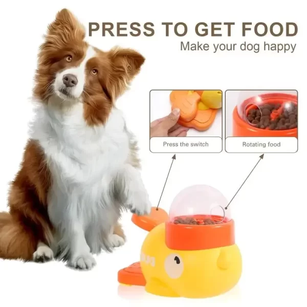 Interactive Pet Feeder Food Cartoon Duck Design Food Dispenser Automatic Pet Feeder Toys for Dog and Cat Training