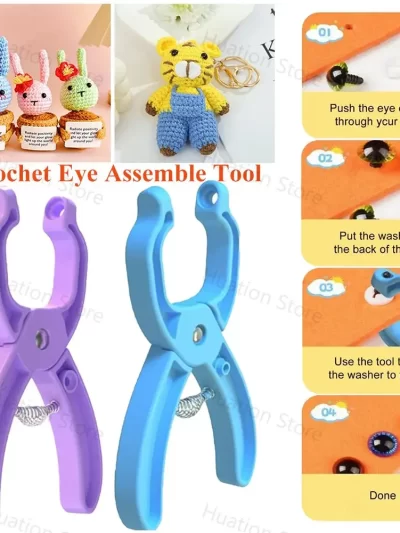 Safety Eye Tool Auxiliary Tool For Attaching Safety Eye Plush Toy Eye Assemble Tool For DIY Craft Crochet Making Accessories