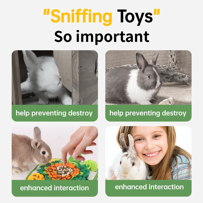 Pet Sniffing Mat Rabbit Feeding Mat Hamster Sniffing Training Toy Foraging Blanket Emotional Relief Slow Eating Pad - Image 7