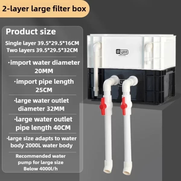 External Aquarium Fish Tank Filter System Water Circulation Filter Bucket Fish Pond Filter Box Outside Pet Accessories Equipment - Image 10