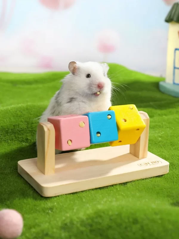 1pc Funny Colorful Wooden Rubik's Cube-shaped Interactive Chewing Toy for Small Pet Birds Parrots Hamsters Boredom Relief Toys - Image 12