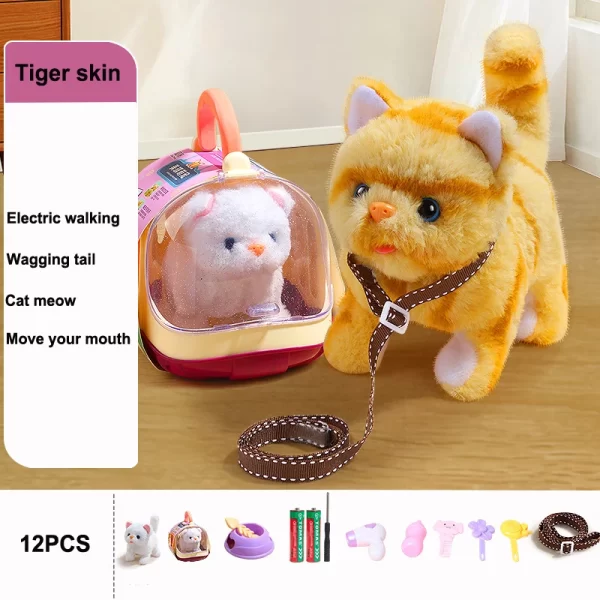 2025 New 13PCS Cute Electronic Pet Cat Toy Children's Simulation Electric Plush Kitten Portable Children's Toy Gift - Image 8
