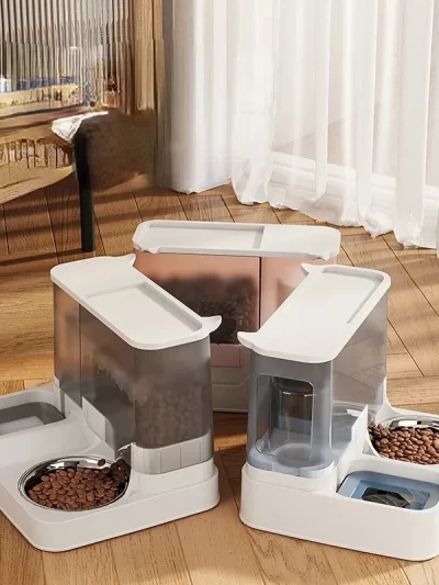 2-in-1 Automatic Pet Gravity Feeder: Keep Your Cat & Dog Fed & Hydrated!