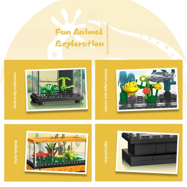 Fish Tank Building Blocks Set Pet Creative Diy Educational Building Blocks Toy Home Furniture City Building Bricks Children Toys - Image 4