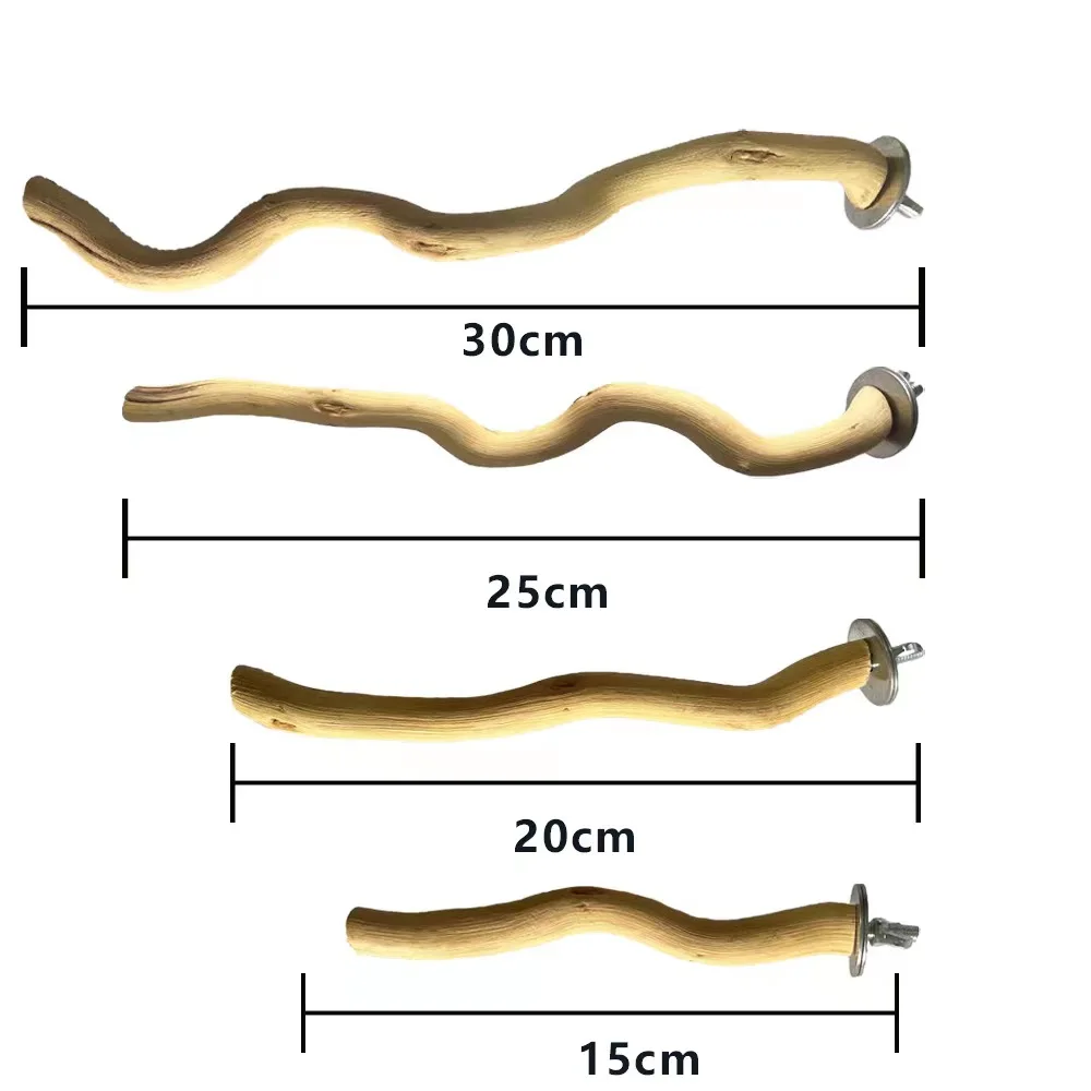 Natural Parrot Wood Fork Branch Perch Bird Cage Hanging Swing Bird Standing Branches Toys Birdcage Accessoriess - Image 3