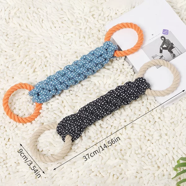 1PC Handwoven Pet Dog Toy for Teeth Cleaning And Chew Fun Random Color Natural Bite Rope Dog Plaything - Image 6
