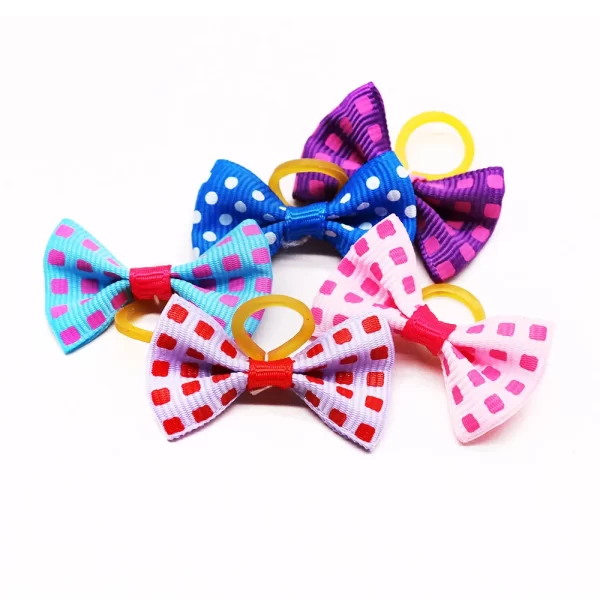 Dog Bow 200PCS Hair Accessories Cute Puppy Bow Handmade Removable Bow With Rubber Band For Dogs and Cat Wholesale Pet Supplies - Image 8