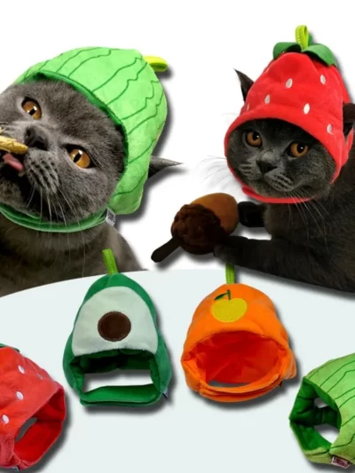 Pet Hat Cute Fruit Shape Soft Comfortable Kawaii Puppy Kitten Costume Cat Funny Cap Animal Accessories