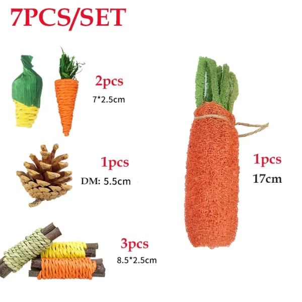 31/14/9/7pcs Guinea Pig Rabbit Chew Toys Tooth Cleaning Toy for Bunny Hamster Molar Toys for Teeth Health Rabbit Accessories - Image 10